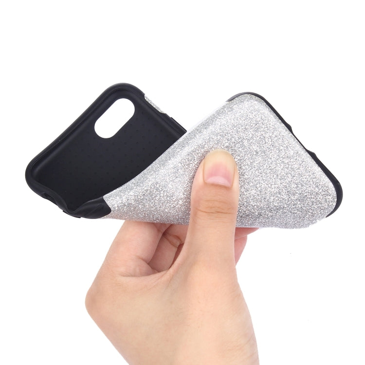 For  iPhone 8 & 7  Glitter Powder PU Paste Skin Soft TPU Protective Case