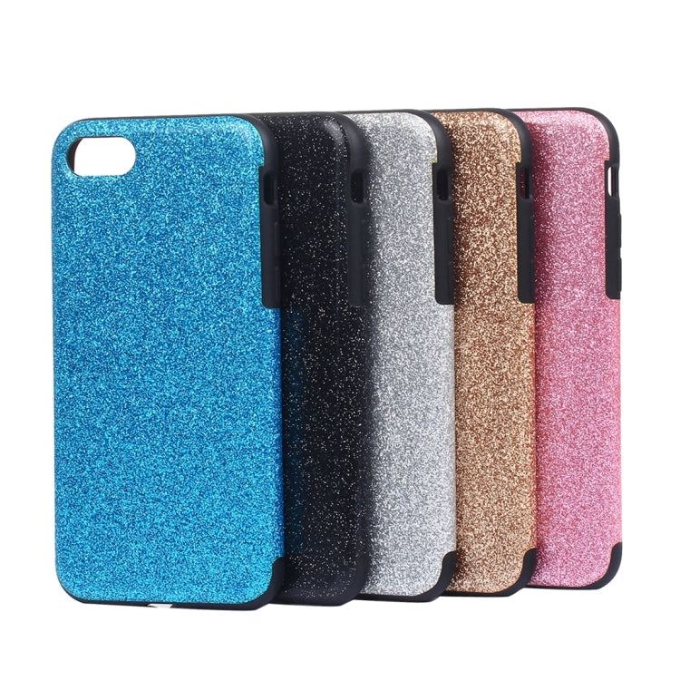 For  iPhone 8 & 7  Glitter Powder PU Paste Skin Soft TPU Protective Case