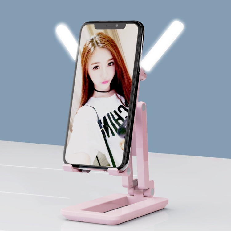 F6 Foldable Mobile Phone Tablet Desktop Stand Holder With Fill Light & Heat Dissipation