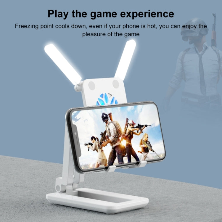 F6 Foldable Mobile Phone Tablet Desktop Stand Holder With Fill Light & Heat Dissipation