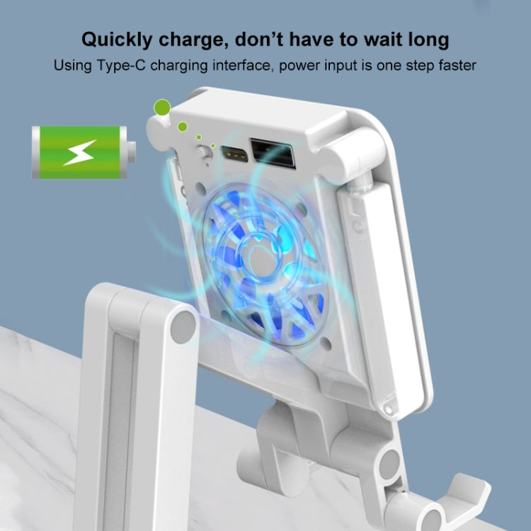 F6 Foldable Mobile Phone Tablet Desktop Stand Holder With Fill Light & Heat Dissipation
