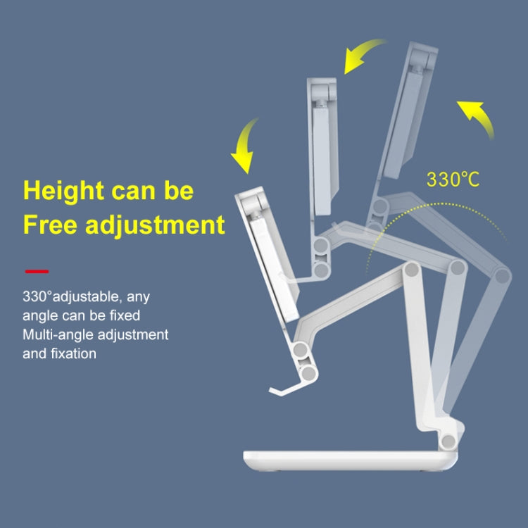 F6 Foldable Mobile Phone Tablet Desktop Stand Holder With Fill Light & Heat Dissipation