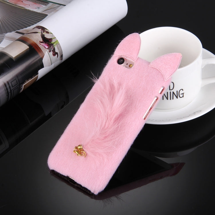 For  iPhone 8 & 7  Fox Plush Cloth Cover PC Protective Case