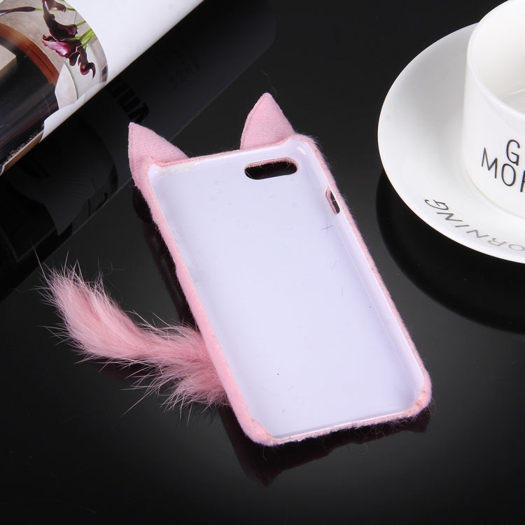 For  iPhone 8 & 7  Fox Plush Cloth Cover PC Protective Case