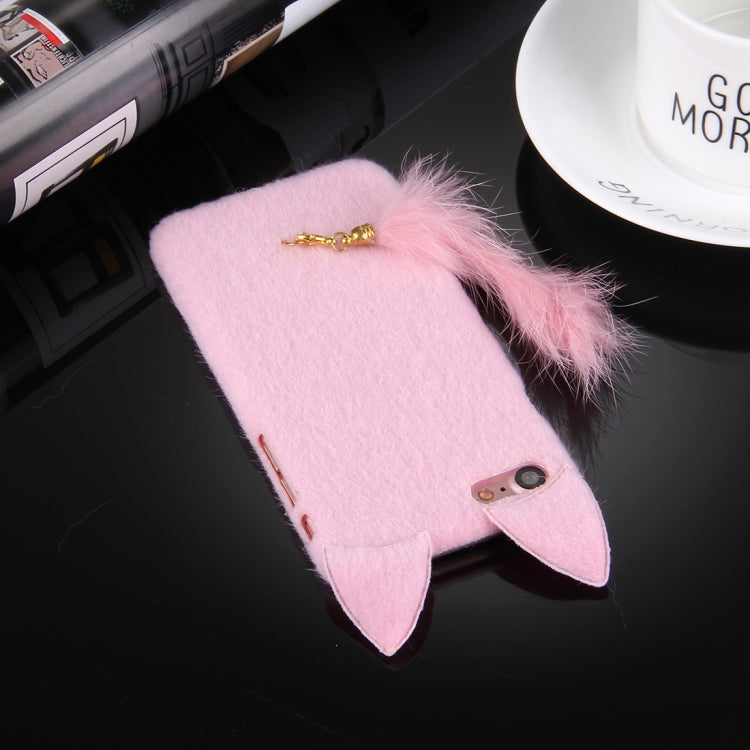 For  iPhone 8 & 7  Fox Plush Cloth Cover PC Protective Case