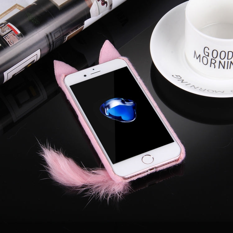 For  iPhone 8 & 7  Fox Plush Cloth Cover PC Protective Case