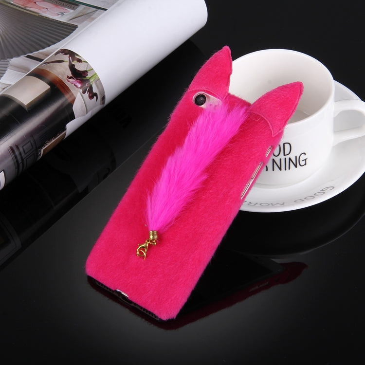 For  iPhone 8 & 7  Fox Plush Cloth Cover PC Protective Case