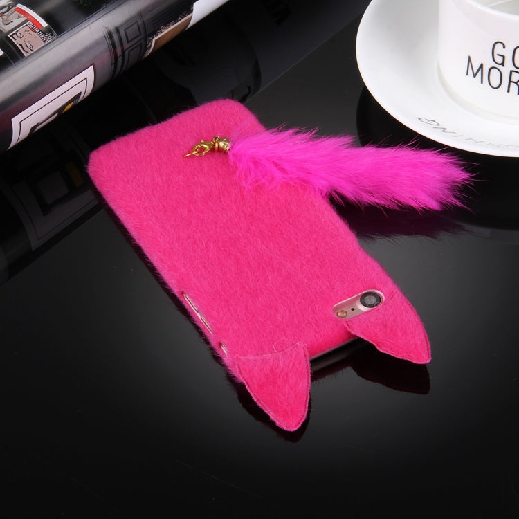 For  iPhone 8 & 7  Fox Plush Cloth Cover PC Protective Case
