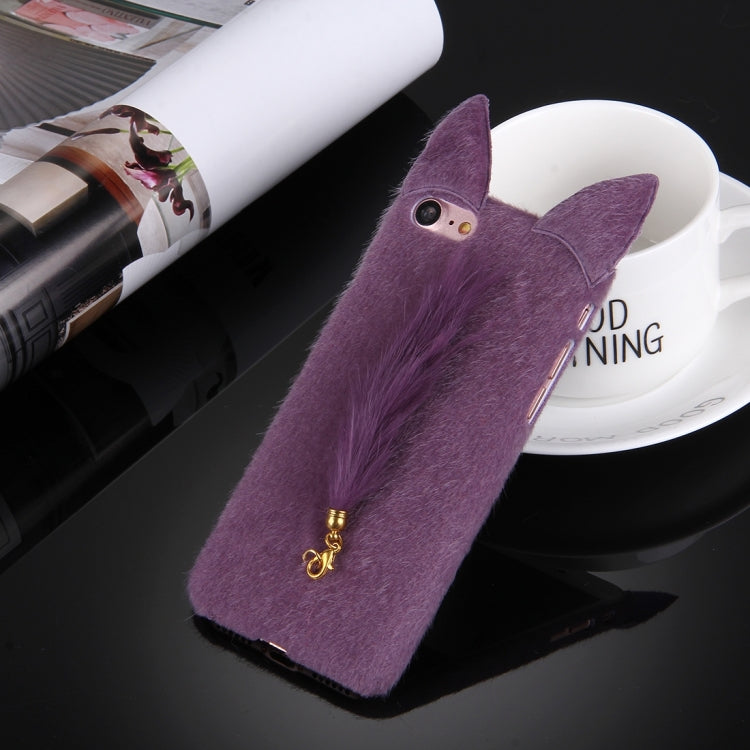 For  iPhone 8 & 7  Fox Plush Cloth Cover PC Protective Case