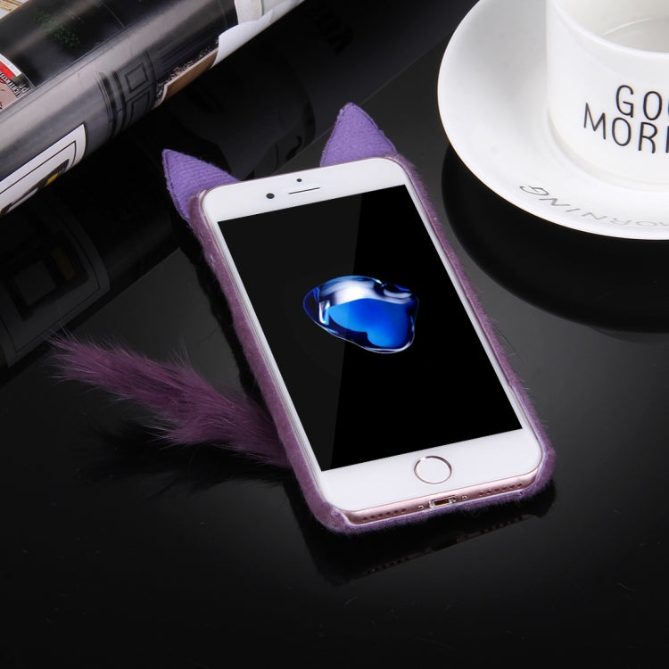 For  iPhone 8 & 7  Fox Plush Cloth Cover PC Protective Case