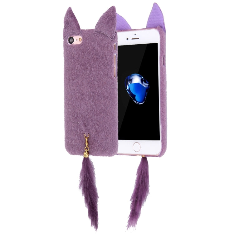 For  iPhone 8 & 7  Fox Plush Cloth Cover PC Protective Case