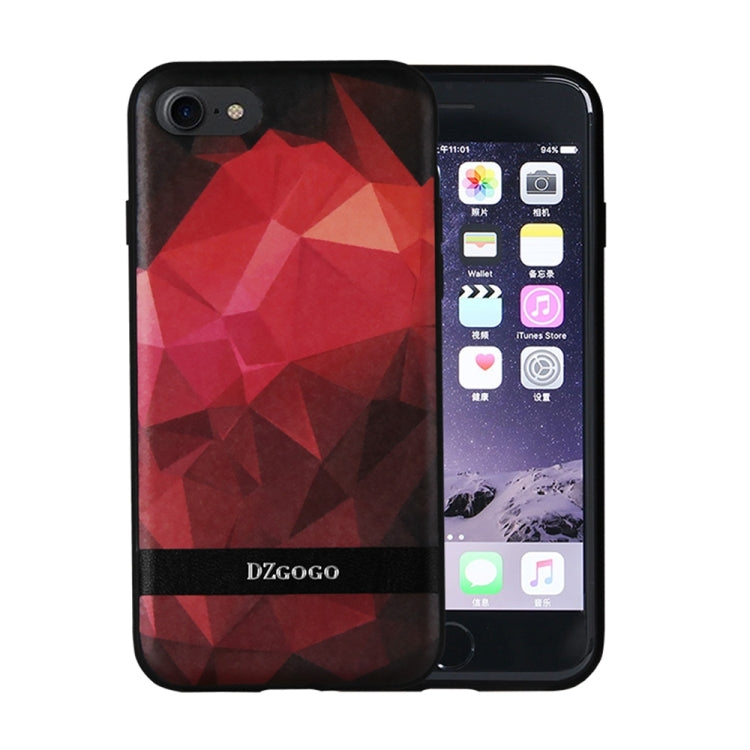 DZGOGO TOUCH Series for  iPhone 8 & 7  TPU + PU + PC Irregular Rhombus Texture Combination Protective Case