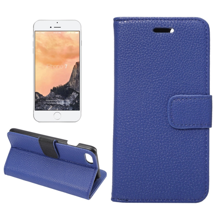 For  iPhone 8 & 7  Lichee Texture Horizontal Flip Leather Case with Holder & Card Slots & Wallet