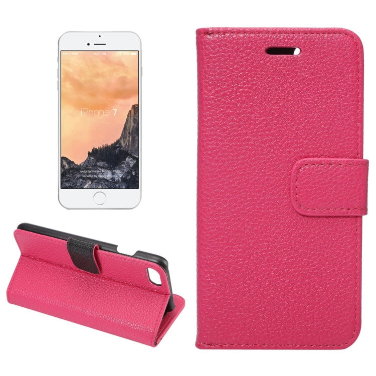 For  iPhone 8 & 7  Lichee Texture Horizontal Flip Leather Case with Holder & Card Slots & Wallet