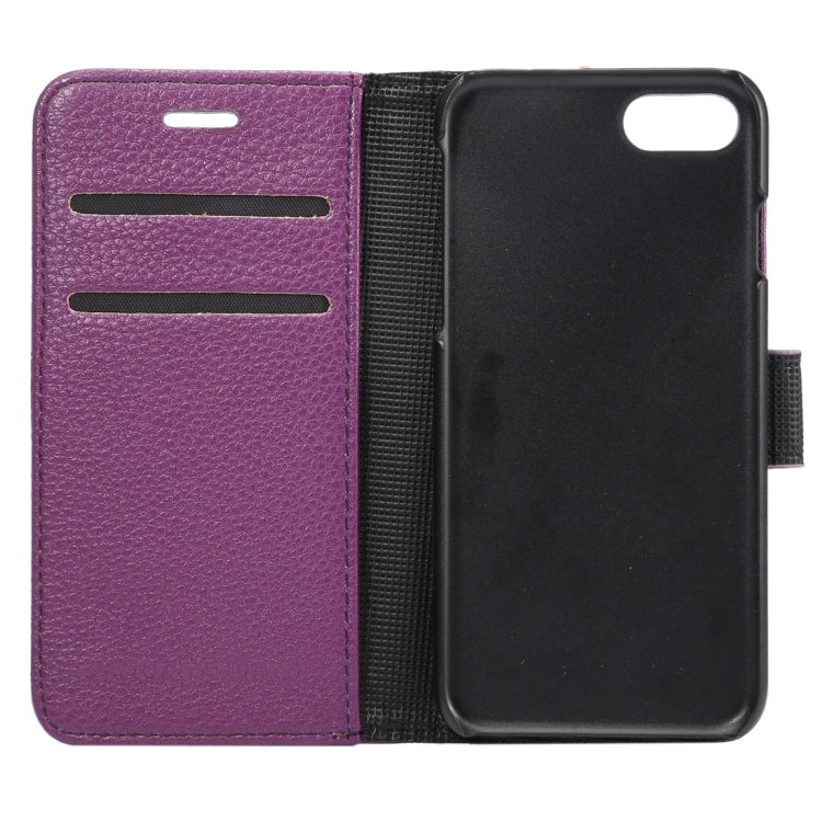 For  iPhone 8 & 7  Lichee Texture Horizontal Flip Leather Case with Holder & Card Slots & Wallet