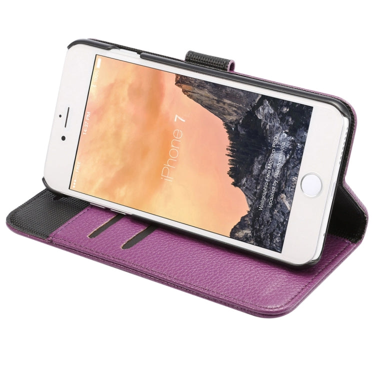 For  iPhone 8 & 7  Lichee Texture Horizontal Flip Leather Case with Holder & Card Slots & Wallet