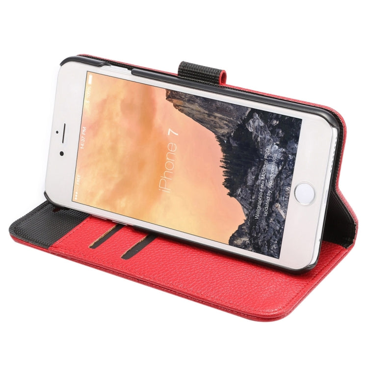 For  iPhone 8 & 7  Lichee Texture Horizontal Flip Leather Case with Holder & Card Slots & Wallet
