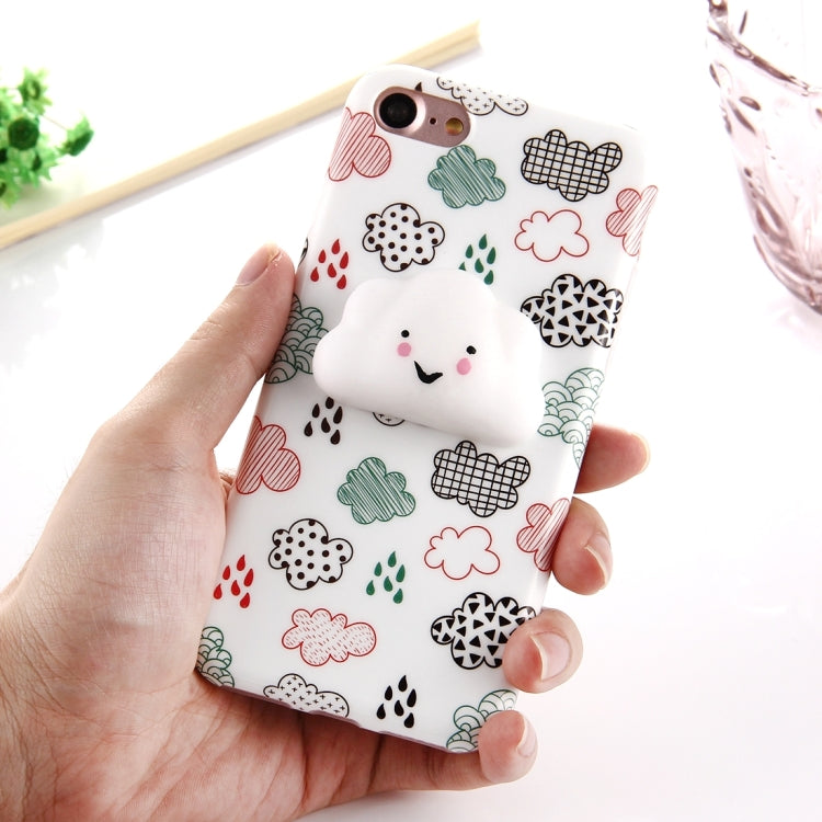 For  iPhone 8 & 7  Lovely Cloud Pattern Squeeze Relief Squishy Dropproof Protective Back Cover Case