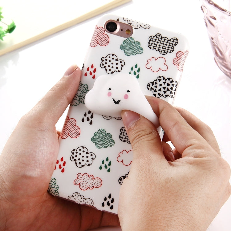 For  iPhone 8 & 7  Lovely Cloud Pattern Squeeze Relief Squishy Dropproof Protective Back Cover Case
