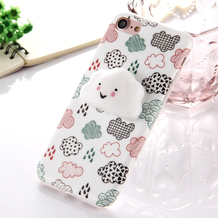 For  iPhone 8 & 7  Lovely Cloud Pattern Squeeze Relief Squishy Dropproof Protective Back Cover Case