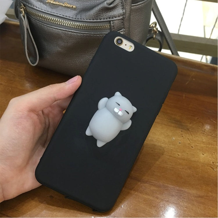 For  iPhone 8 & 7  3D Lovely Cat Cartoon Pattern Squeeze Squishy Protective Back Cover Case