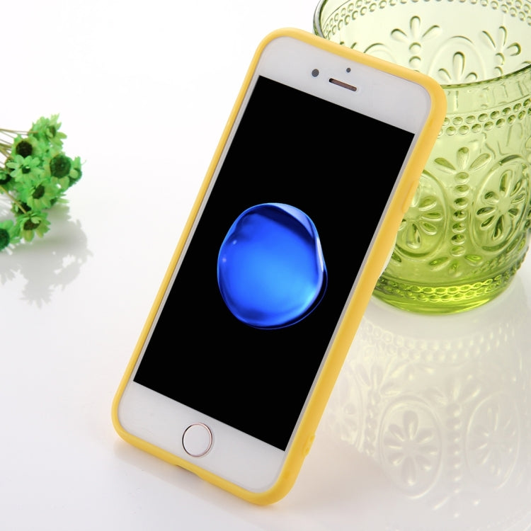 For  iPhone 8 & 7  Sesame Burger Pattern Squeeze Rebound Squishy Dropproof Protective Back Cover Case(Yellow)
