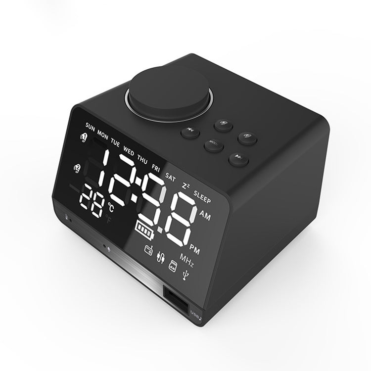 X11 Multifunctional Wireless Bluetooth Mirror Alarm Box Radio(Black)