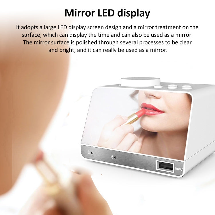 X11 Multifunctional Wireless Bluetooth Mirror Alarm Box Radio(Black)