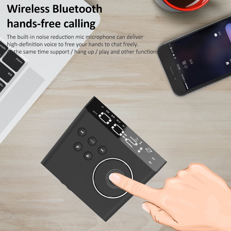 X11 Multifunctional Wireless Bluetooth Mirror Alarm Box Radio(Black)