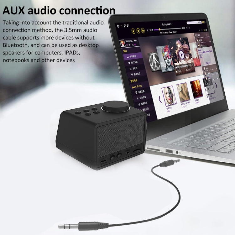 X11 Multifunctional Wireless Bluetooth Mirror Alarm Box Radio(Black)
