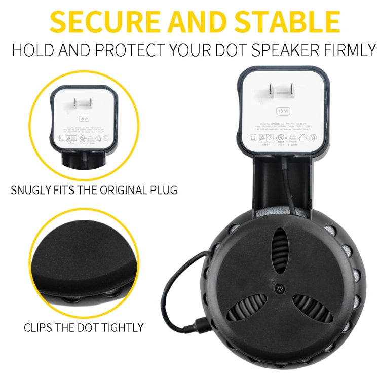 Portable Smart Bluetooth Speaker Holder Wall Plug Power Accessories for Amazon Echo Dot 3(Black)