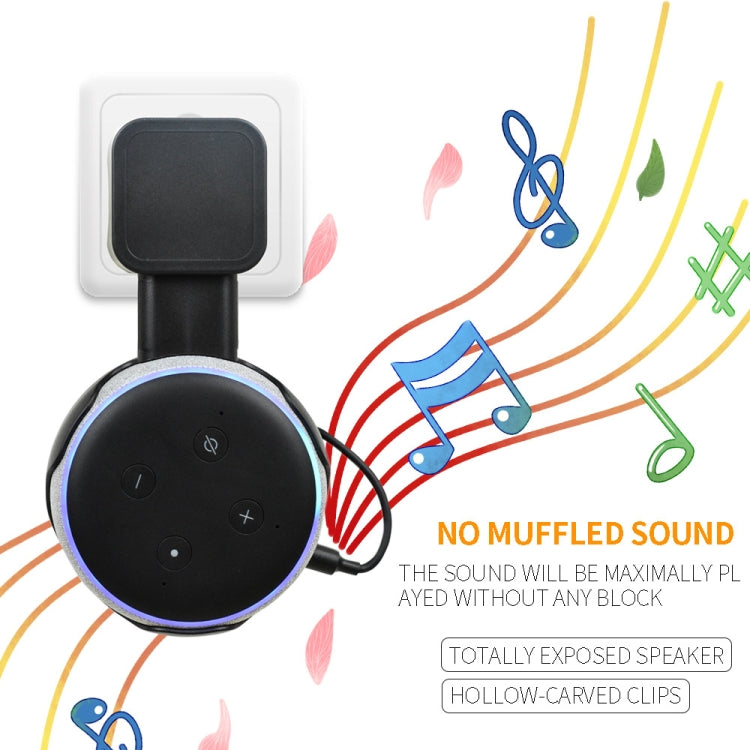 Portable Smart Bluetooth Speaker Holder Wall Plug Power Accessories for Amazon Echo Dot 3(Black)