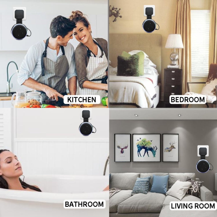 Portable Smart Bluetooth Speaker Holder Wall Plug Power Accessories for Amazon Echo Dot 3(Black)