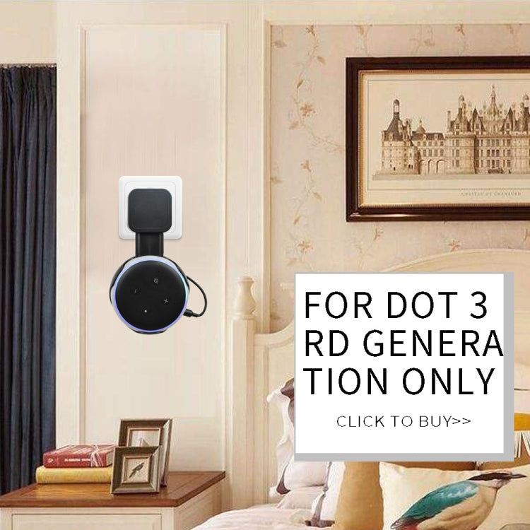 Portable Smart Bluetooth Speaker Holder Wall Plug Power Accessories for Amazon Echo Dot 3(Black)