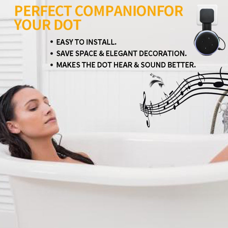 Portable Smart Bluetooth Speaker Holder Wall Plug Power Accessories for Amazon Echo Dot 3(Black)