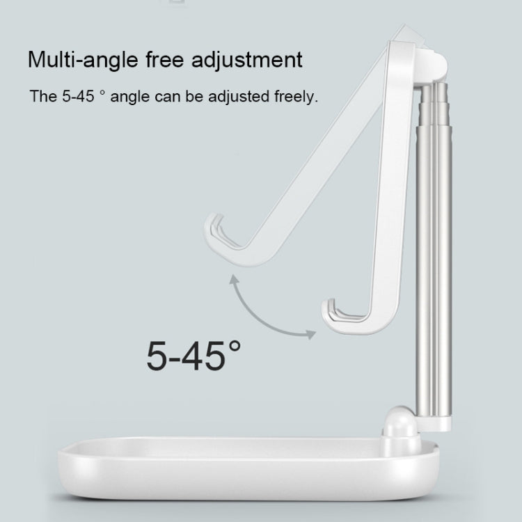 WS3 Portable Telescopic Mobile Phone Tablet Desktop Holder Bracket, Standard Version, Ordinary Version (White)