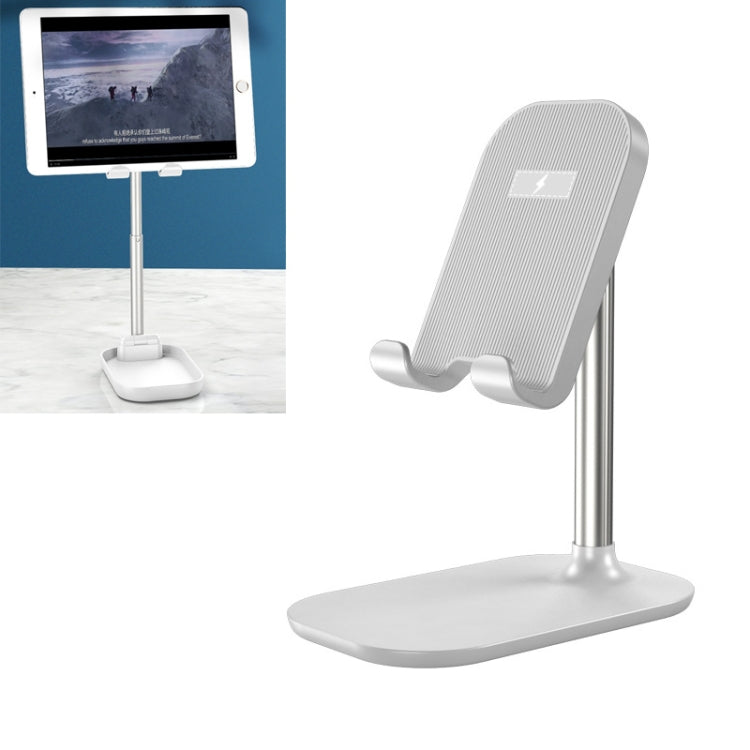 WS4 Portable Telescopic Mobile Phone Tablet Wireless Quick Charging Desktop Holder Bracket (White)