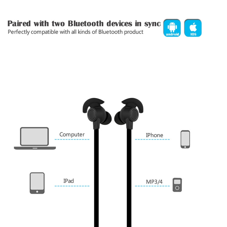 BTH-816 Wireless Bluetooth In-Ear Headphone Sports Headset with Mic, For iPhone, Galaxy, Huawei, Xiaomi, LG, HTC and Other Smart Phones, Bluetooth Distance: 10m