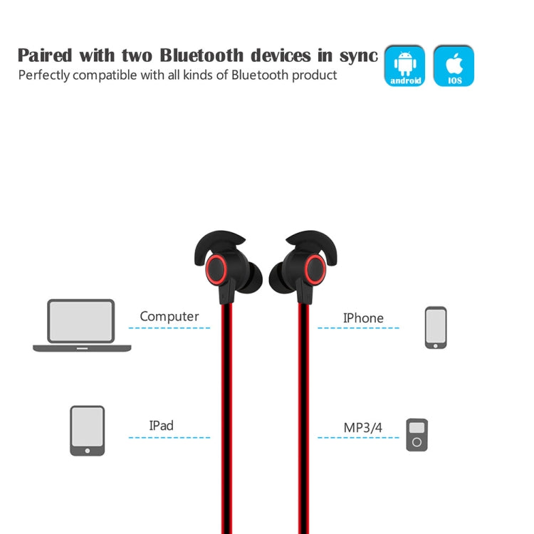 BTH-816 Wireless Bluetooth In-Ear Headphone Sports Headset with Mic, For iPhone, Galaxy, Huawei, Xiaomi, LG, HTC and Other Smart Phones, Bluetooth Distance: 10m