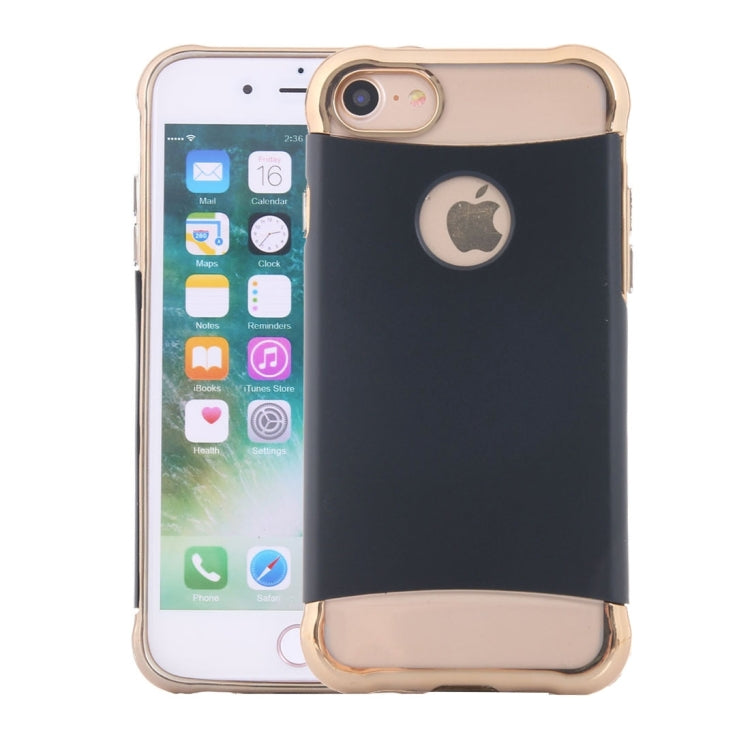 For  iPhone 8 & 7  Electroplating Dropproof TPU+PC Detachable Protective Back Cover Case