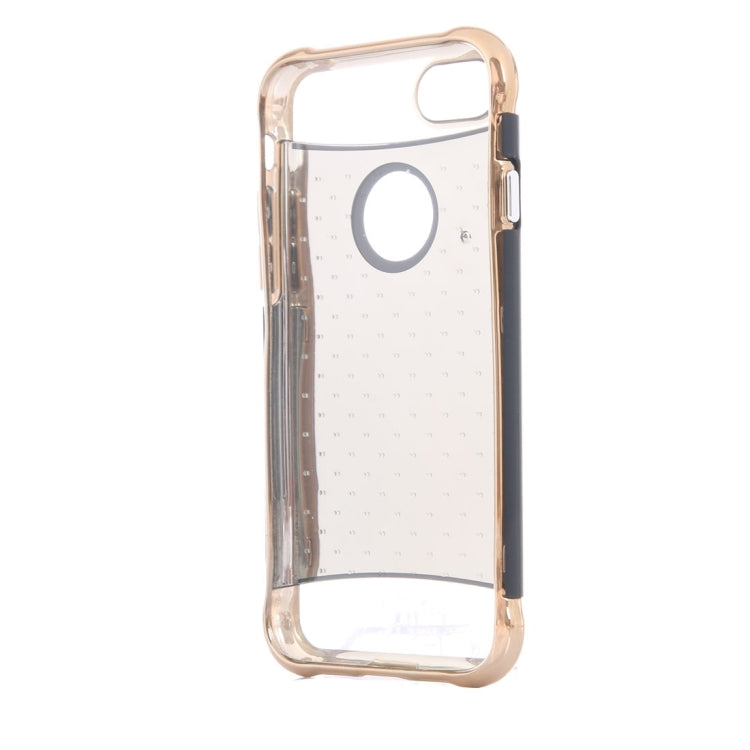 For  iPhone 8 & 7  Electroplating Dropproof TPU+PC Detachable Protective Back Cover Case