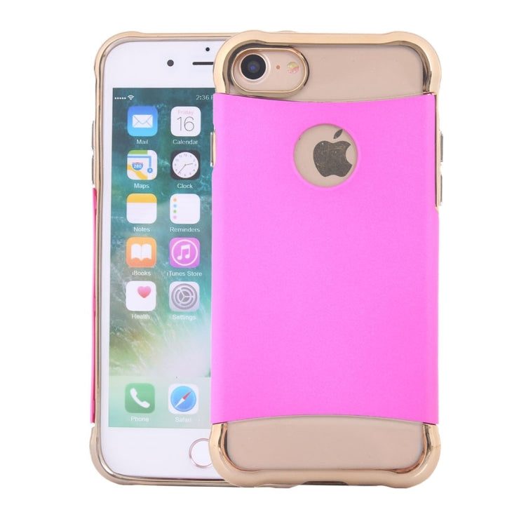 For  iPhone 8 & 7  Electroplating Dropproof TPU+PC Detachable Protective Back Cover Case