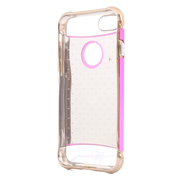 For  iPhone 8 & 7  Electroplating Dropproof TPU+PC Detachable Protective Back Cover Case