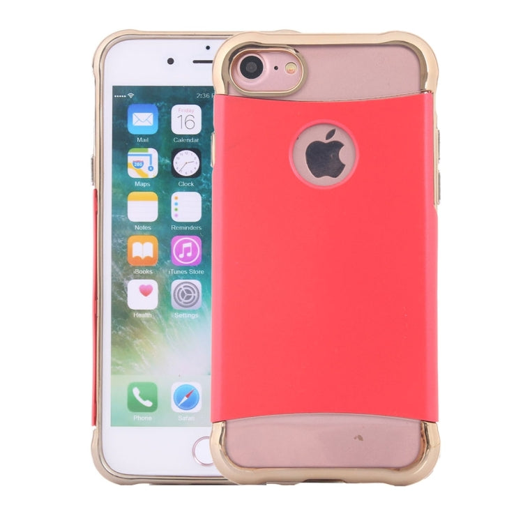 For  iPhone 8 & 7  Electroplating Dropproof TPU+PC Detachable Protective Back Cover Case