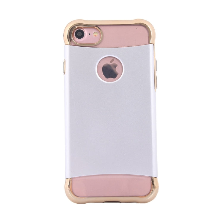 For  iPhone 8 & 7  Electroplating Dropproof TPU+PC Detachable Protective Back Cover Case