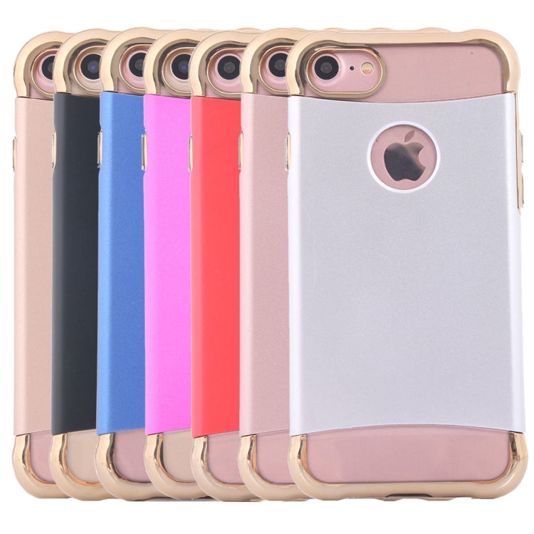 For  iPhone 8 & 7  Electroplating Dropproof TPU+PC Detachable Protective Back Cover Case