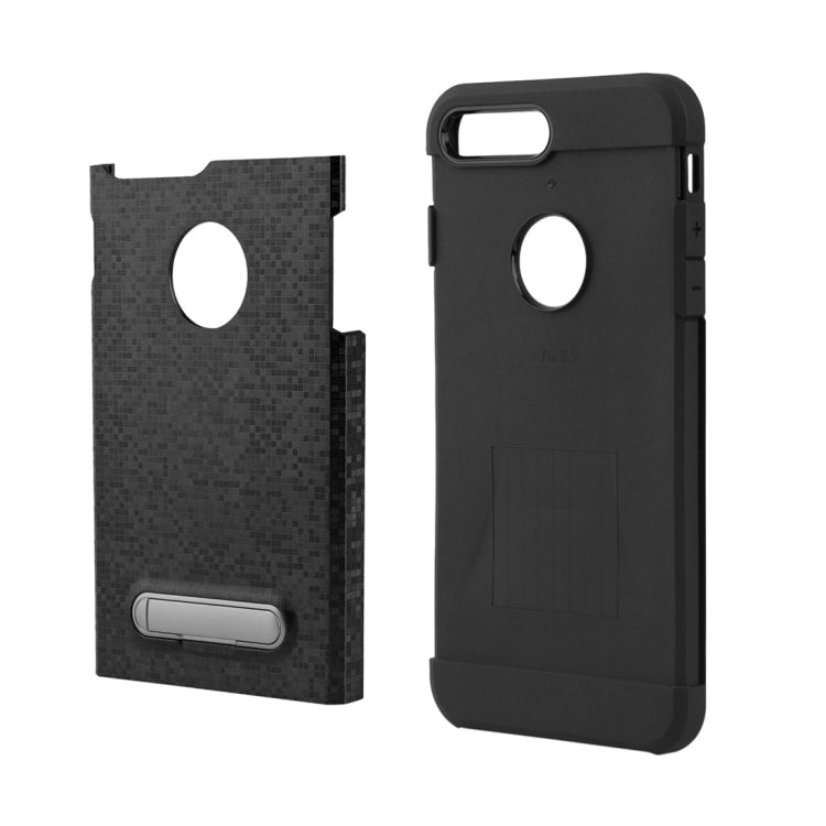 for  iPhone 8 & 7  Color Lattice Texture TPU + PC Protective Case with Holder