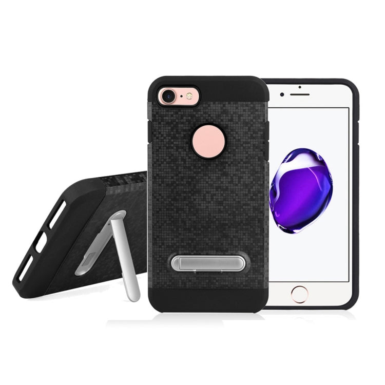 for  iPhone 8 & 7  Color Lattice Texture TPU + PC Protective Case with Holder