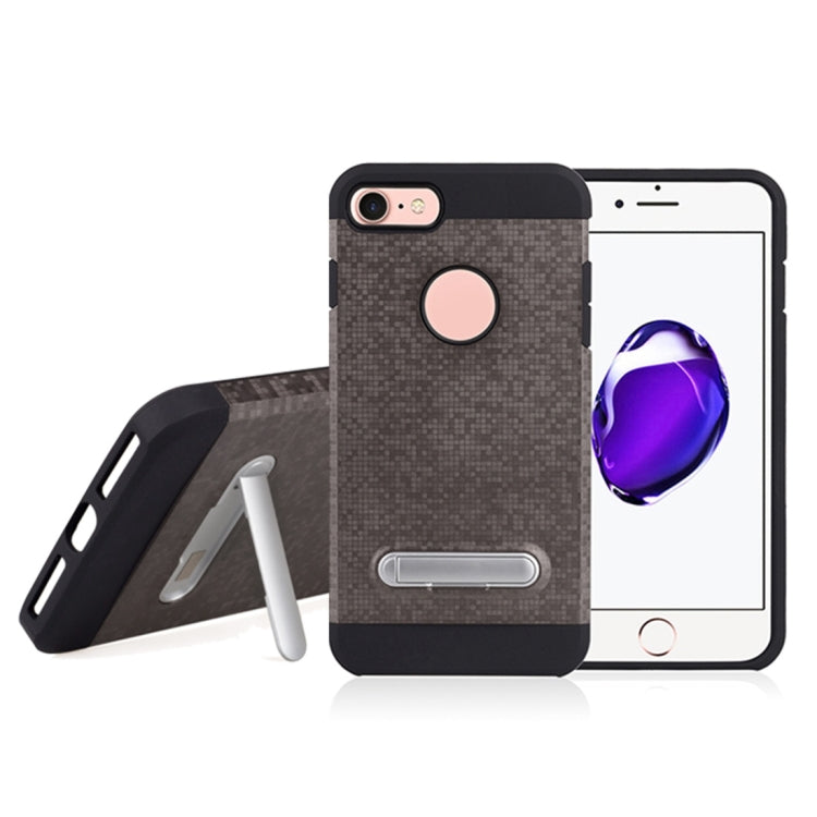 for  iPhone 8 & 7  Color Lattice Texture TPU + PC Protective Case with Holder