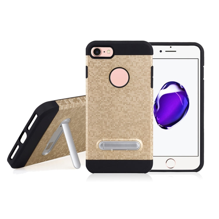 for  iPhone 8 & 7  Color Lattice Texture TPU + PC Protective Case with Holder